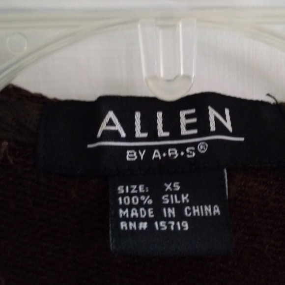 ALLEN BY A-B-S  Allen Schwartz 100% Silk hooded jacket. EUC XS - Picture 4 of 8